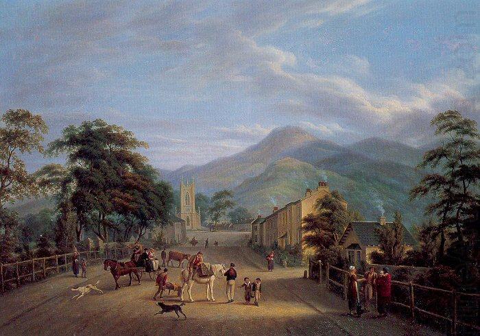 Mulvany, John George View of a Street in Carlingford china oil painting image